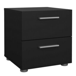Wyld Haus Daejeon Black Wooden Bedside Table - 2 Drawer Nightstand - thumbnail 3