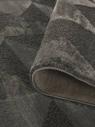 Hamilton Modern Metallic Sheen Area Rug - Mosaic Geometric Triangle Design Dark Grey 80Cm X 150Cm - thumbnail 3