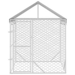 Berkfield Durable Outdoor Dog Kennel With Roof Silver 2X2X2.5 M Galvanised Steel - thumbnail 3