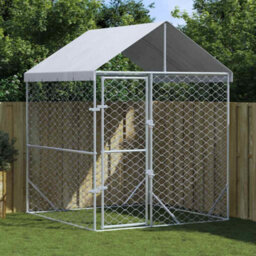 Berkfield Durable Outdoor Dog Kennel With Roof Silver 2X2X2.5 M Galvanised Steel - thumbnail 2