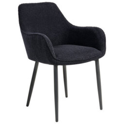 Beliani Set Of 2 Dining Chairs Alden Boucle Black - thumbnail 5