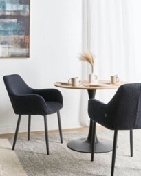 Beliani Set Of 2 Dining Chairs Alden Boucle Black - thumbnail 2