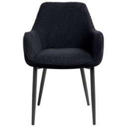 Beliani Set Of 2 Dining Chairs Alden Boucle Black - thumbnail 6