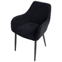 Beliani Set Of 2 Dining Chairs Alden Boucle Black - thumbnail 7