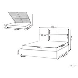 Beliani Ottoman Bed Fabric Lagord 160 X 200 Cm (Eu King Size) Off-White - thumbnail 3