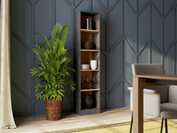 R50 Tall Bookcase Anthracite Artisan Oak - thumbnail 2