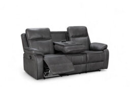 Grey Faux Leather  3 + 1 Seater Manual Recliner Sofa And Armchair Set For Living Room Vegas - thumbnail 4