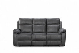 Grey Faux Leather  3 + 1 Seater Manual Recliner Sofa And Armchair Set For Living Room Vegas - thumbnail 2