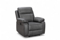 Grey Faux Leather  3 + 1 Seater Manual Recliner Sofa And Armchair Set For Living Room Vegas - thumbnail 8