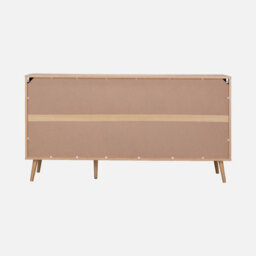 Sweeek - 150Cm Wood And Rounded Cane Rattan Sideboard Natural 150X39X79 Cm - Eva - thumbnail 4
