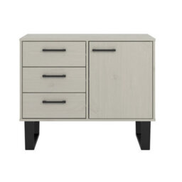 Core Products Grey Waxed 1 Door And 3 Drawers Sideboard H73.6Cm X W90.0Cm X D43.0Cm - thumbnail 2