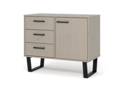 Core Products Grey Waxed 1 Door And 3 Drawers Sideboard H73.6Cm X W90.0Cm X D43.0Cm - thumbnail 1