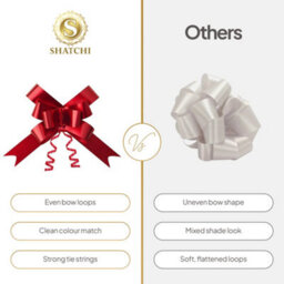 Shatchi 40Pcs Red 30mm/3Cm Large Ribbon Pull Bows For Gift Wrapping, Hampers, Florist Bouquets, Wedding Cars And Party Décor Pullbow - thumbnail 8