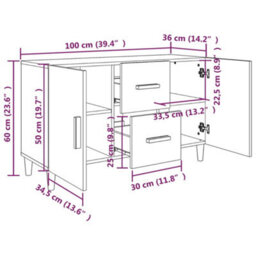 Vidaxl Sideboard Concrete Grey 100X36X60 Cm Engineered Wood - thumbnail 3