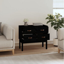 Berkfield Console Cabinet Black 90X40X78 Cm Solid Wood Pine - thumbnail 6