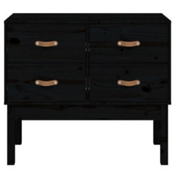 Berkfield Console Cabinet Black 90X40X78 Cm Solid Wood Pine - thumbnail 3