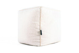 Littens Cream Teddy Boucle Square Cube Footstool Bean Bag Pouffe Ottoman Seat 41Cm X 41Cm X 41Cm - thumbnail 2