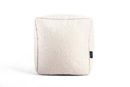 Littens Cream Teddy Boucle Square Cube Footstool Bean Bag Pouffe Ottoman Seat 41Cm X 41Cm X 41Cm - thumbnail 4