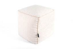 Littens Cream Teddy Boucle Square Cube Footstool Bean Bag Pouffe Ottoman Seat 41Cm X 41Cm X 41Cm - thumbnail 1