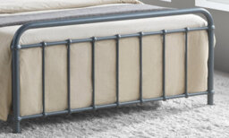 Save On Goods UK 4Ft6 Double Grey Tubular Steel Metal Retro Victorian Bed Frame Bedstead - thumbnail 3