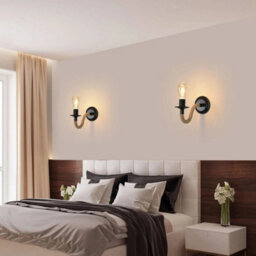 2X Industrial Wall Light Rotatable Indoor Rope Wall Lamp E27 Hallway Living Room - thumbnail 3