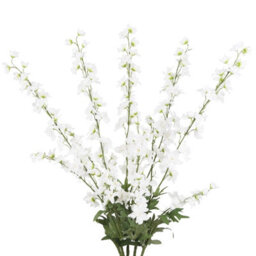 5 Pack Artificial White Delphinium Flowers - 108 Cm Tall - Silk For Centerpieces, Bridal Showers, (Pure White) - thumbnail 1