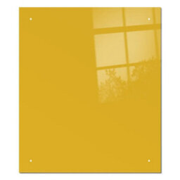 60 X 80Cm Mustard Glass Kitchen Splashback Splatter Screen Pre Drilled Holes Wall Hanging Fixings Included - thumbnail 2