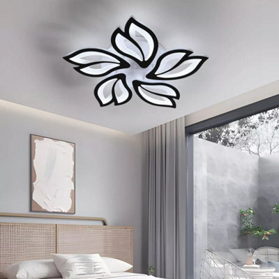 45W Dimmable Led Ceiling Light Black Flower Chandeliers Remote App Livingroom - image 1