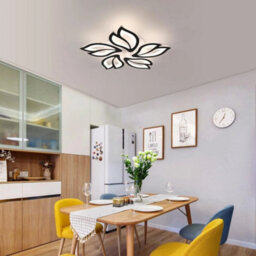 45W Dimmable Led Ceiling Light Black Flower Chandeliers Remote App Livingroom - thumbnail 9