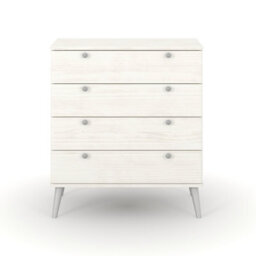 Core Products Augusta Curve 4 Drawer Chest In White, Bedroom Storage Cabinet H86.3 X W76.9 X D39.5 Cm - thumbnail 3