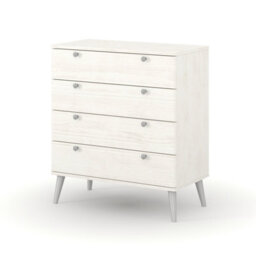 Core Products Augusta Curve 4 Drawer Chest In White, Bedroom Storage Cabinet H86.3 X W76.9 X D39.5 Cm - thumbnail 2