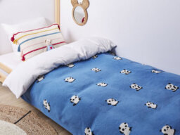Beliani Blanket Talokan Cotton 130 X 170 Cm Blue - thumbnail 2