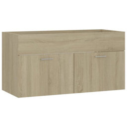 Berkfield Sink Cabinet With Built-In Basin Sonoma Oak Engineered Wood - thumbnail 6