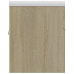 Berkfield Sink Cabinet With Built-In Basin Sonoma Oak Engineered Wood - thumbnail 9