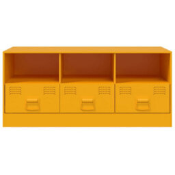 Berkfield Tv Cabinet Mustard Yellow 99X39X44 Cm Steel - thumbnail 6