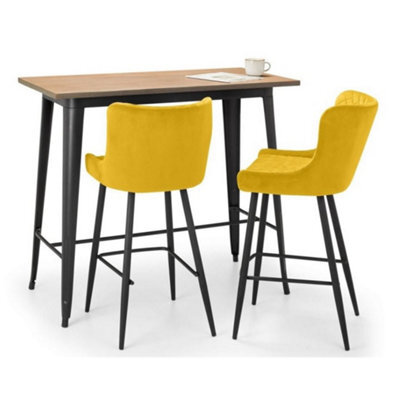 Ashfield Grafton Bar Table & 2 Luxe Mustard Bar Stools - image 1