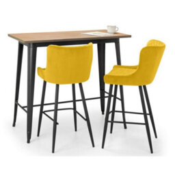 Ashfield Grafton Bar Table & 2 Luxe Mustard Bar Stools - thumbnail 1