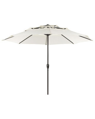 Beliani Market Garden Parasol Beige - 285Cm Octagonal Uv Umbrella With Crank - image 1