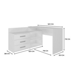 Dany Corner Desk With Drawers White - thumbnail 4