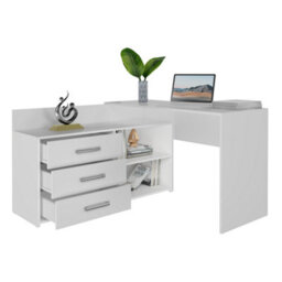 Dany Corner Desk With Drawers White - thumbnail 1