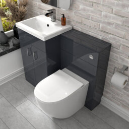 Nes Home 1000mm Freestanding Dark Grey Basin Vanity & Back To Wall Toilet - thumbnail 4
