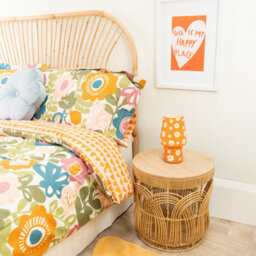 Valuelights Hanya Orange Flower Glass Rechargeable Table Lamp - thumbnail 6