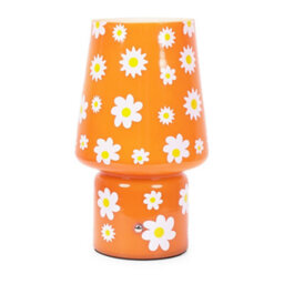 Valuelights Hanya Orange Flower Glass Rechargeable Table Lamp
