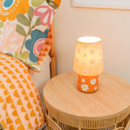 Valuelights Hanya Orange Flower Glass Rechargeable Table Lamp - thumbnail 3
