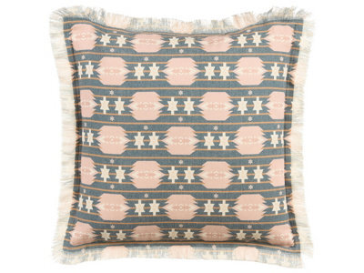 Beliani Throw Cushion Dianthus 60 X 60 Cm Multicolour Geometric Pattern - image 1
