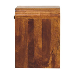 Wyld Haus Paris Mango Wood Bedside Table With Drawer And Open Shelf, Chestnut Finish - thumbnail 9