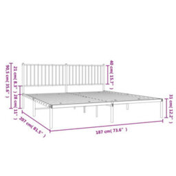Berkfield Metal Bed Frame With Headboard Black 180X200 Cm 6Ft Super King - thumbnail 9