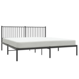 Berkfield Metal Bed Frame With Headboard Black 180X200 Cm 6Ft Super King - thumbnail 3