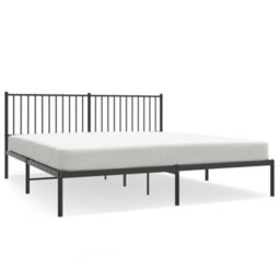 Berkfield Metal Bed Frame With Headboard Black 180X200 Cm 6Ft Super King - thumbnail 2