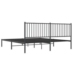 Berkfield Metal Bed Frame With Headboard Black 180X200 Cm 6Ft Super King - thumbnail 7